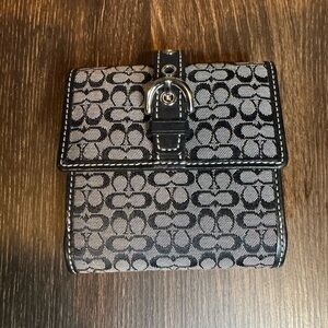 Coach Black and Gray Signature Wallet